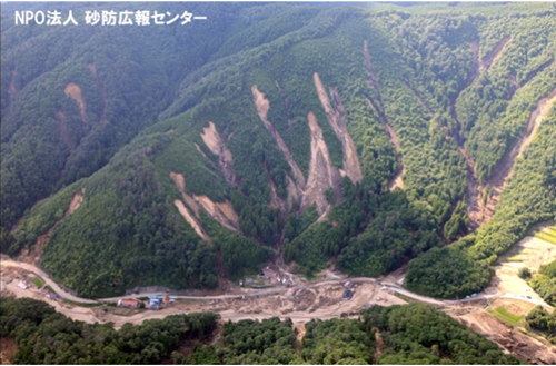 発生した土石流（2010年 広島県）
